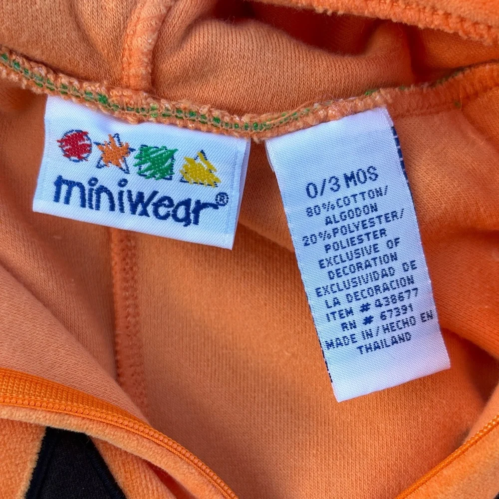 Miniwear - Vintage Orange Pumpkin Onesie Costume 0-3 Months